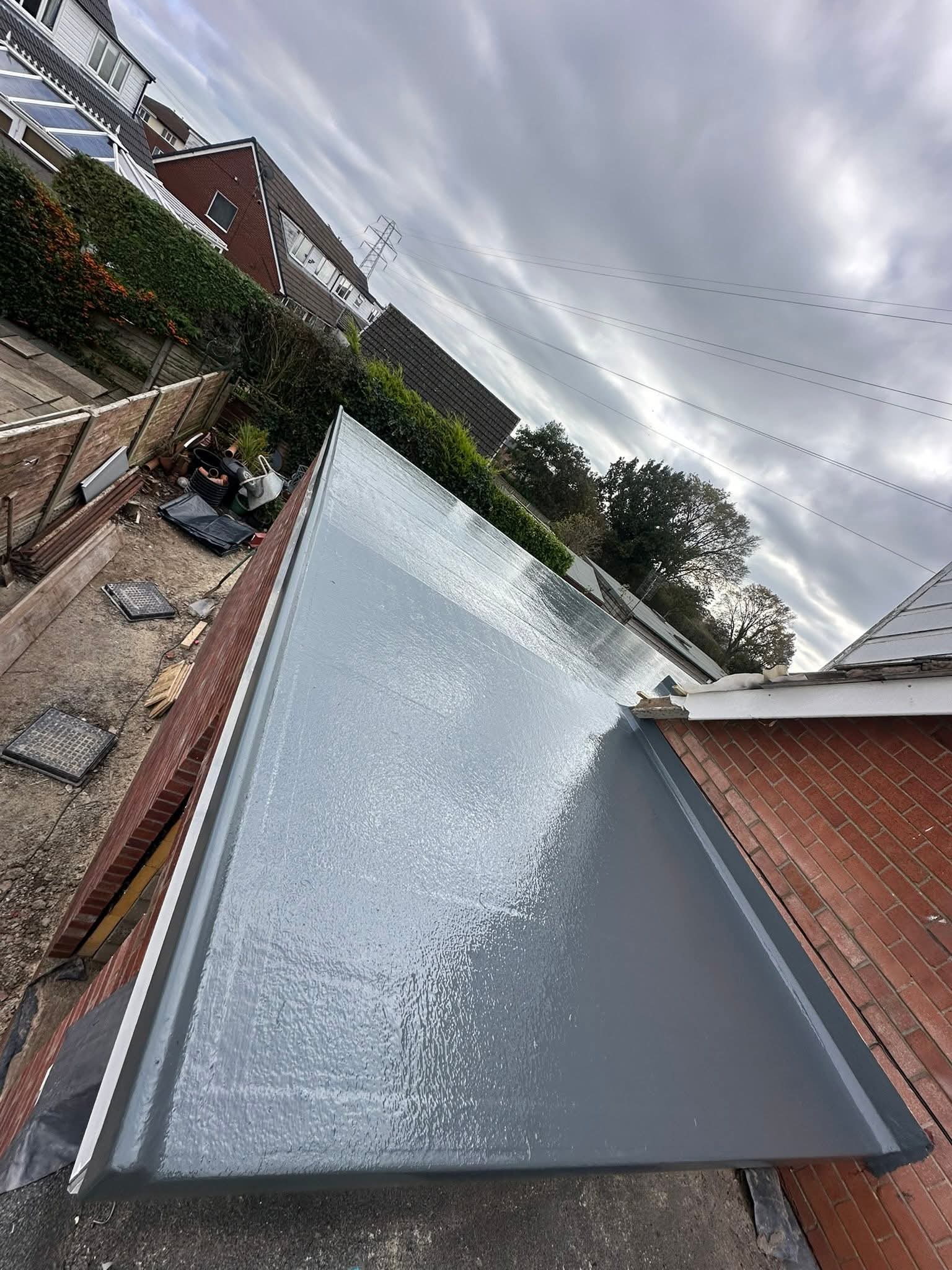 Flat roof area before or after treatment