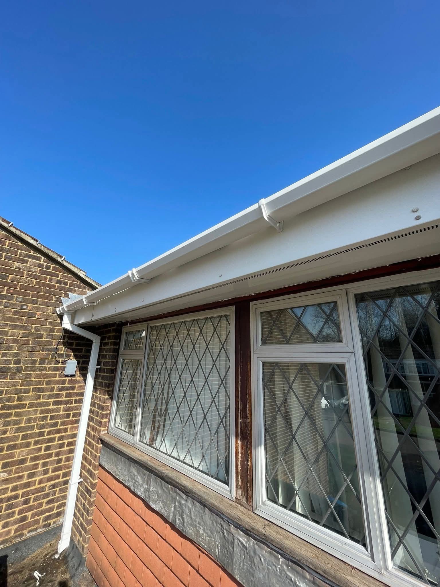 Residential guttering along the fascia
