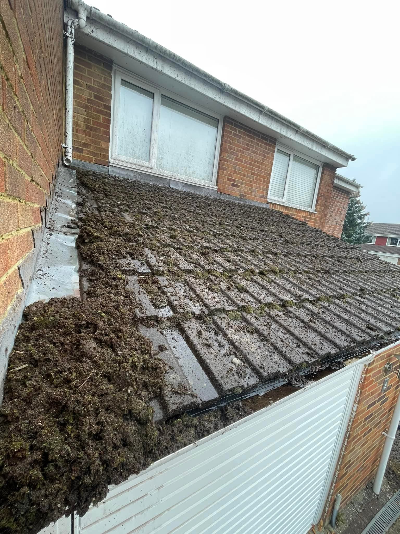 Roofline and tiles after treatment pass